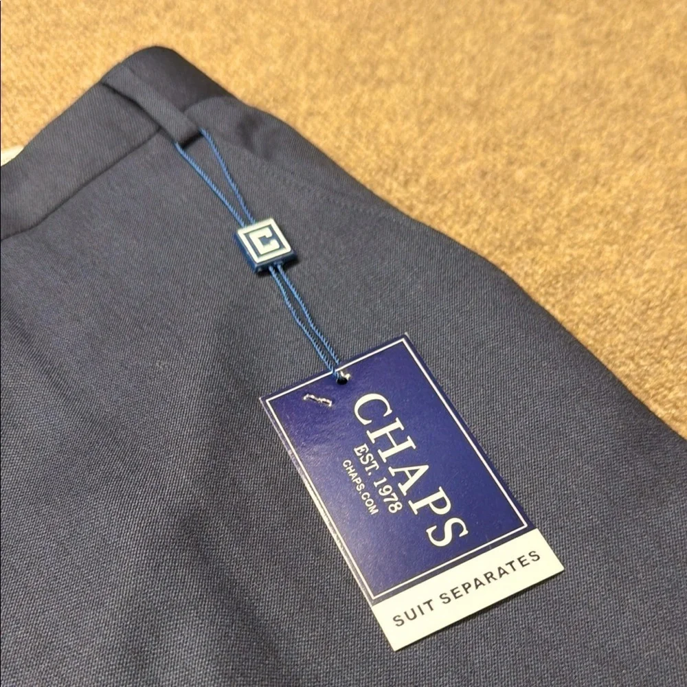 Chaps Men's Navy Blue Dress Pants 42x30 100% Wool Classic Fit Formal Slacks NWT